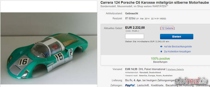 Carrera 124 Porsche C6 Karosse grün