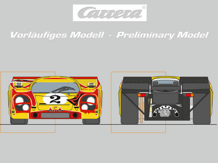 Carrera DIGITAL 124 Porsche 917K "Hippie" von vorne und hinten