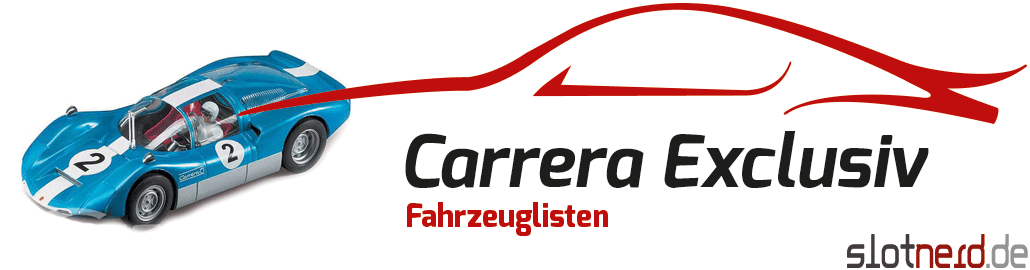 Carrera Exclusiv Fahrzeuglisten