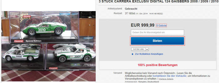 Drei Gaisbergrennen Slotcars - Auktion