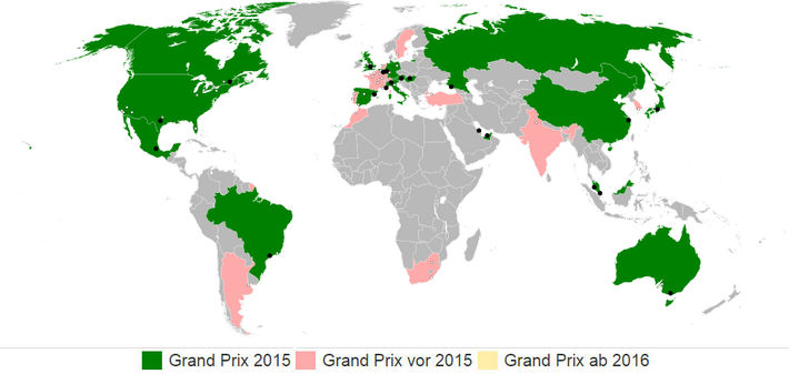 Grand Prix 2015 Austragunskarte 2015