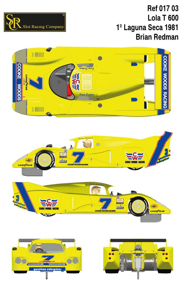 SRC - Lola T600 - 1º Laguna Seca 1981 - Champion IMSA 1981 - Brian Redman (SRC-01703) Collage